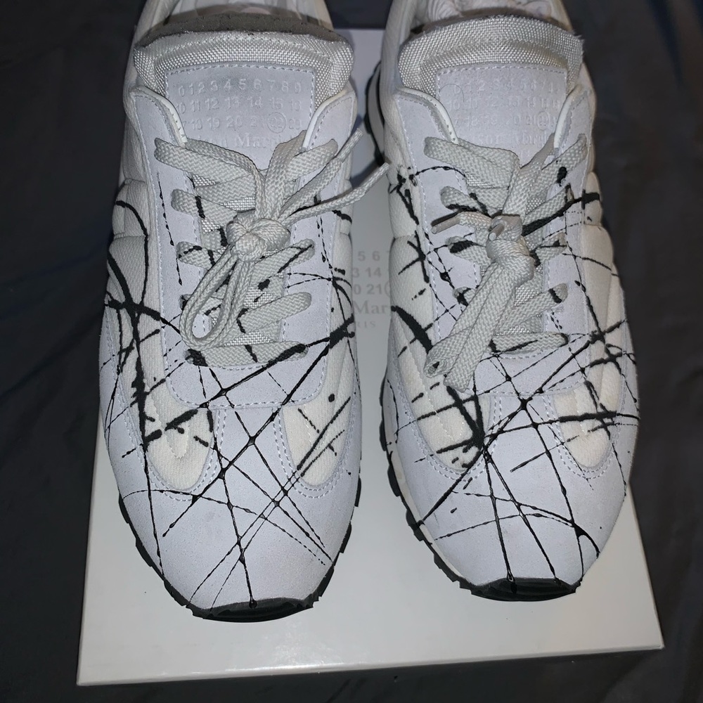 Maison Margiela Suede Trainers (White/Grey)